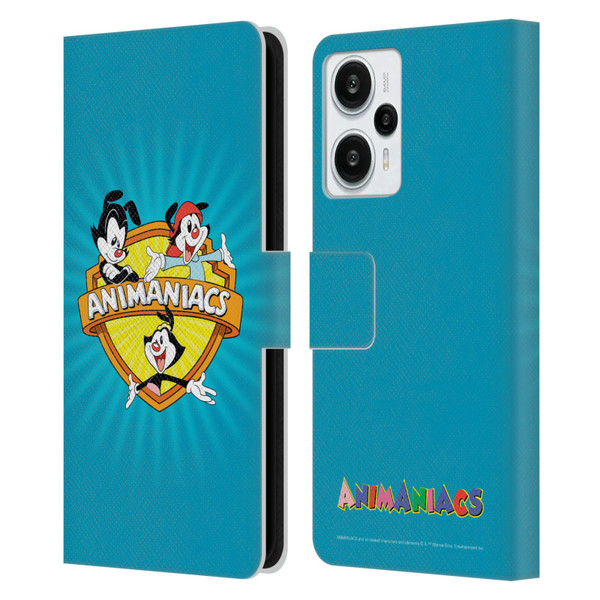 Animaniacs Graphics Logo Leather Book Wallet Case Cover For Xiaomi Redmi Note 12T