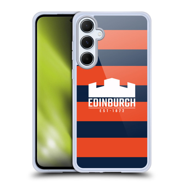 Edinburgh Rugby Graphics Stripes Soft Gel Case for Samsung Galaxy A55 5G