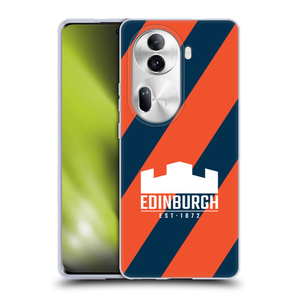 Edinburgh Rugby Logo Art Diagonal Stripes Soft Gel Case for OPPO Reno11 Pro