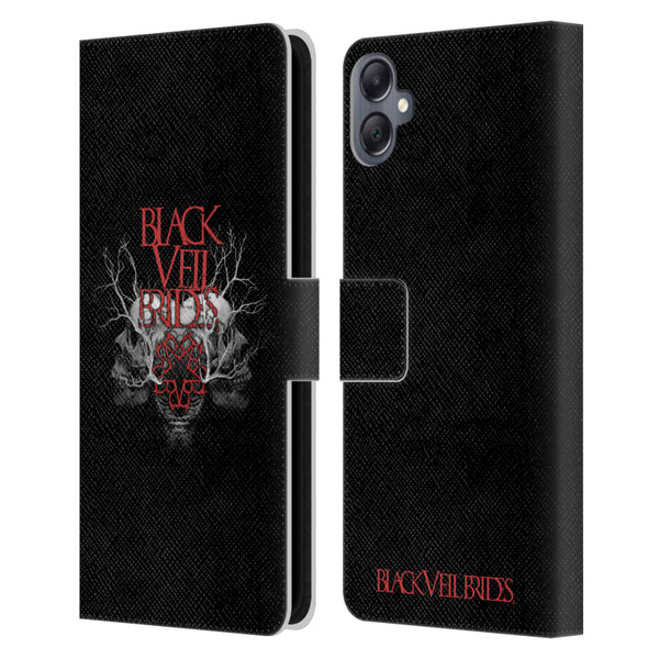 Black Veil Brides Band Art Skull Branches Leather Book Wallet Case Cover For Samsung Galaxy A05