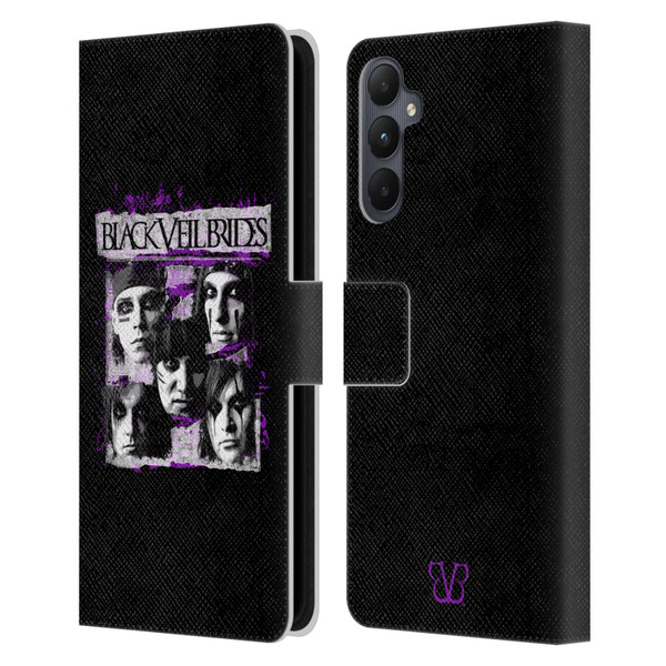 Black Veil Brides Band Art Grunge Faces Leather Book Wallet Case Cover For Samsung Galaxy A05s