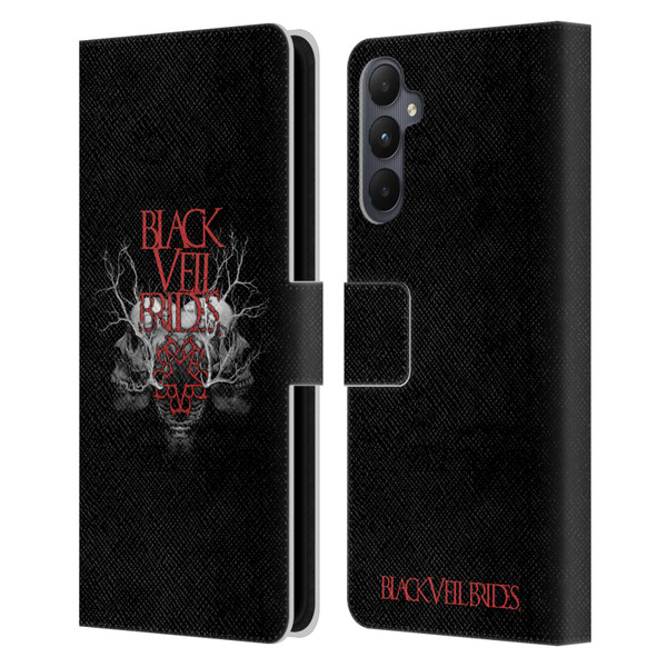 Black Veil Brides Band Art Skull Branches Leather Book Wallet Case Cover For Samsung Galaxy A05s