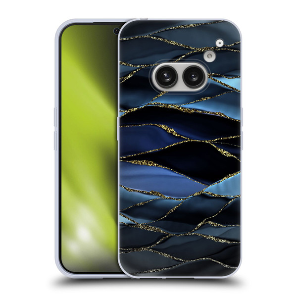 UtArt Dark Night Marble Deep Sparkle Waves Soft Gel Case for Nothing Phone (2a)