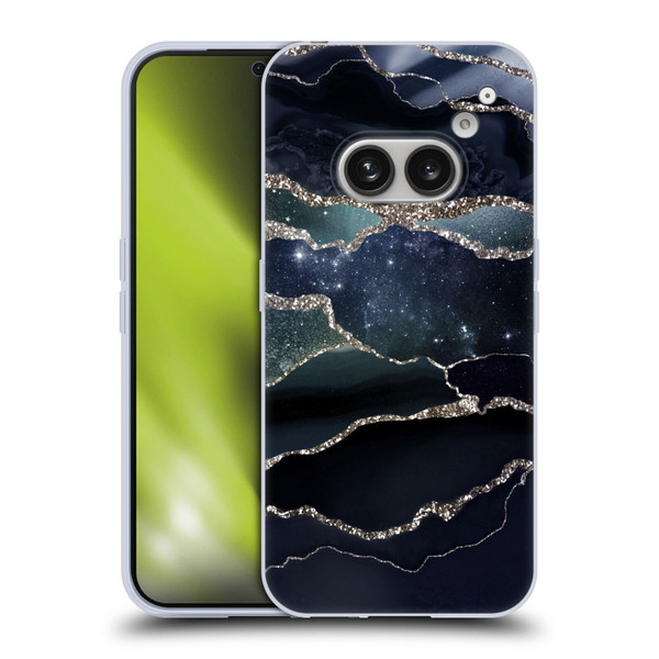 UtArt Dark Night Marble Silver Midnight Sky Soft Gel Case for Nothing Phone (2a)