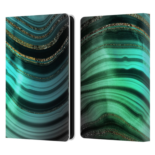 UtArt Malachite Emerald Glitter Gradient Leather Book Wallet Case Cover For Amazon Kindle Paperwhite 5 (2021)