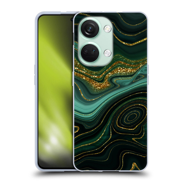 UtArt Malachite Emerald Gilded Teal Soft Gel Case for OnePlus Nord 3 5G