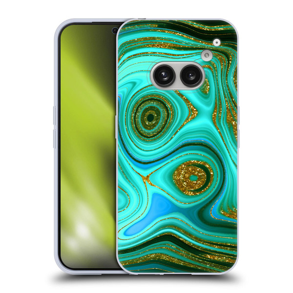UtArt Malachite Emerald Liquid Gem Soft Gel Case for Nothing Phone (2a)