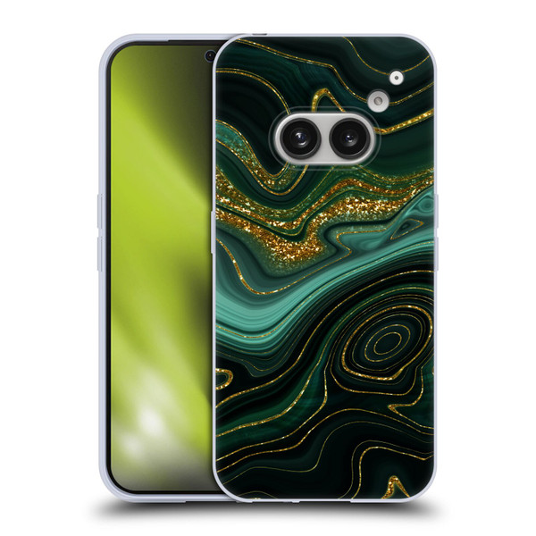 UtArt Malachite Emerald Gilded Teal Soft Gel Case for Nothing Phone (2a)