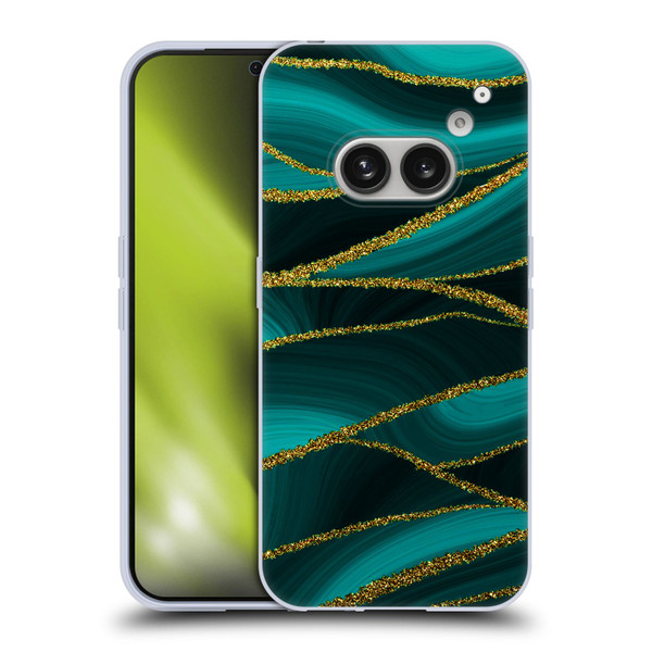 UtArt Malachite Emerald Turquoise Shimmers Soft Gel Case for Nothing Phone (2a)
