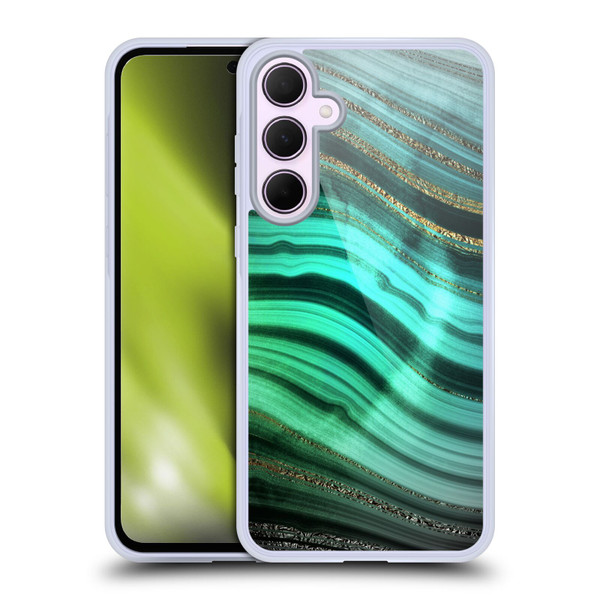 UtArt Malachite Emerald Glitter Gradient Soft Gel Case for Samsung Galaxy A35 5G