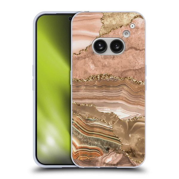 UtArt Wild Cat Marble Beige Gold Soft Gel Case for Nothing Phone (2a)