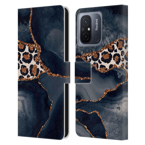 UtArt Wild Cat Marble Leopard Leather Book Wallet Case Cover For Xiaomi Redmi 12C
