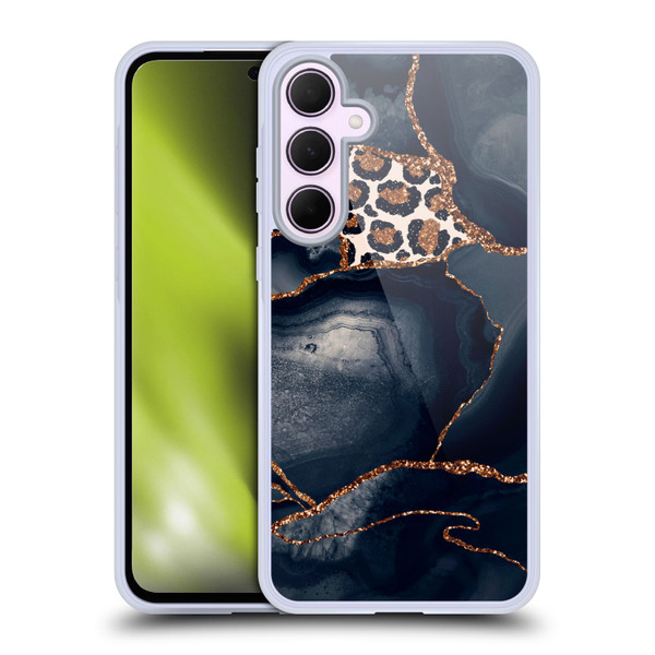 UtArt Wild Cat Marble Leopard Soft Gel Case for Samsung Galaxy A35 5G