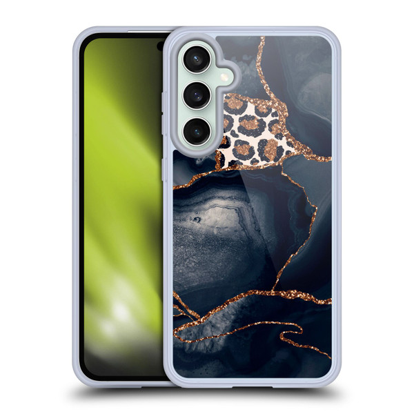 UtArt Wild Cat Marble Leopard Soft Gel Case for Samsung Galaxy S23 FE 5G