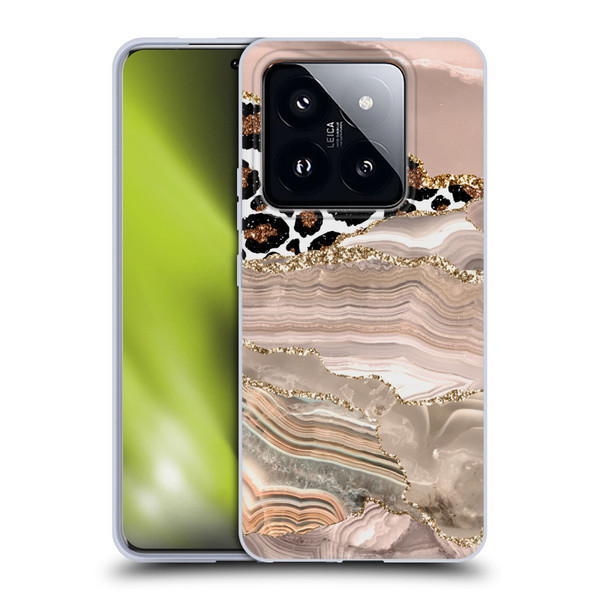 UtArt Wild Cat Marble Cheetah Waves Soft Gel Case for Xiaomi 14 Pro