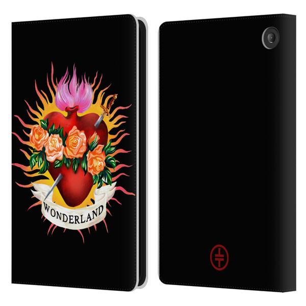Take That Wonderland Heart Leather Book Wallet Case Cover For Amazon Fire 7 2022
