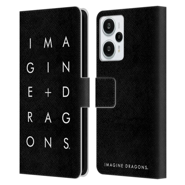 Imagine Dragons Key Art Stacked Logo Leather Book Wallet Case Cover For Xiaomi Redmi Note 12T