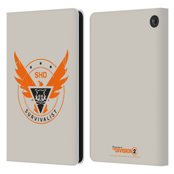 Tom Clancy's The Division 2 Logo Art Survivalist Leather Book Wallet Case Cover For Amazon Fire 7 2022