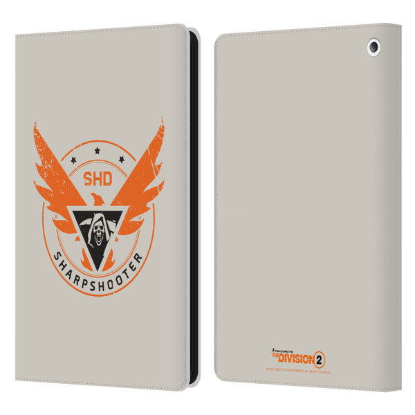 Tom Clancy's The Division 2 Logo Art Sharpshooter Leather Book Wallet Case Cover For Amazon Fire HD 8/Fire HD 8 Plus 2020