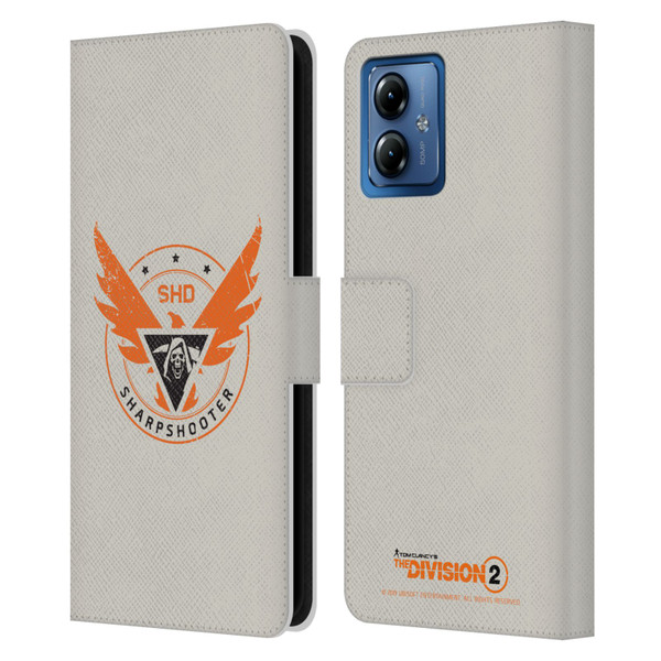 Tom Clancy's The Division 2 Logo Art Sharpshooter Leather Book Wallet Case Cover For Motorola Moto G14