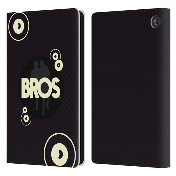 BROS Logo Art Retro Leather Book Wallet Case Cover For Amazon Fire 7 2022