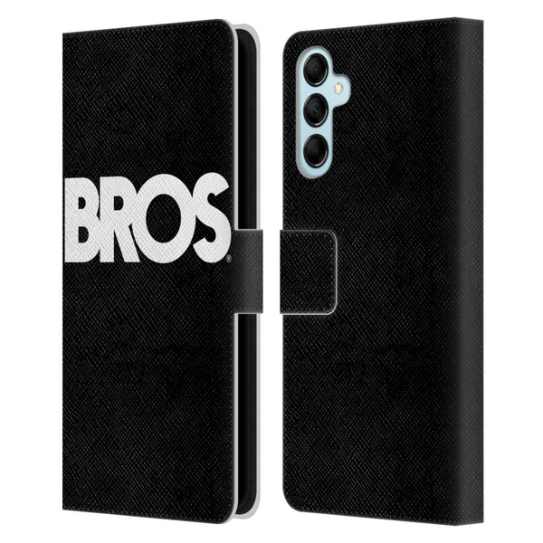 BROS Logo Art Text Leather Book Wallet Case Cover For Samsung Galaxy M14 5G