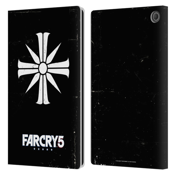 Far Cry 5 Key Art And Logo Distressed Look Cult Emblem Leather Book Wallet Case Cover For Amazon Fire Max 11 2023