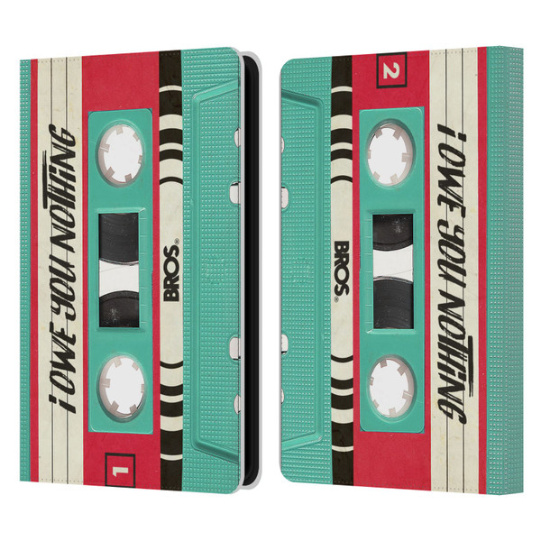 BROS Vintage Cassette Tapes I Owe You Nothing Leather Book Wallet Case Cover For Amazon Kindle Paperwhite 5 (2021)