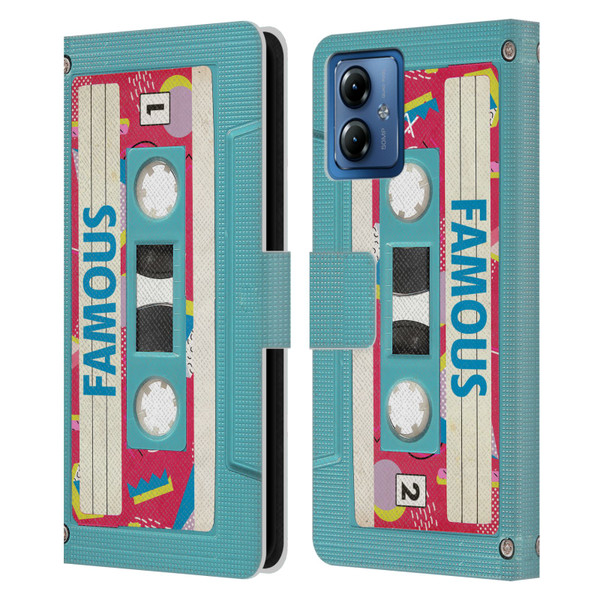 BROS Vintage Cassette Tapes When Will I Be Famous Leather Book Wallet Case Cover For Motorola Moto G14