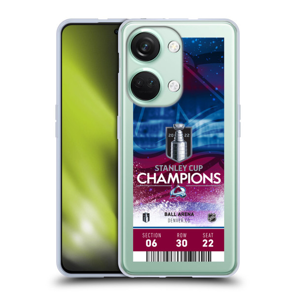 NHL 2022 Stanley Cup Champions Colorado Avalanche Ticket Soft Gel Case for OnePlus Nord 3 5G