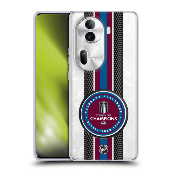 NHL 2022 Stanley Cup Champions Colorado Avalanche Puck Pattern Soft Gel Case for OPPO Reno11 Pro