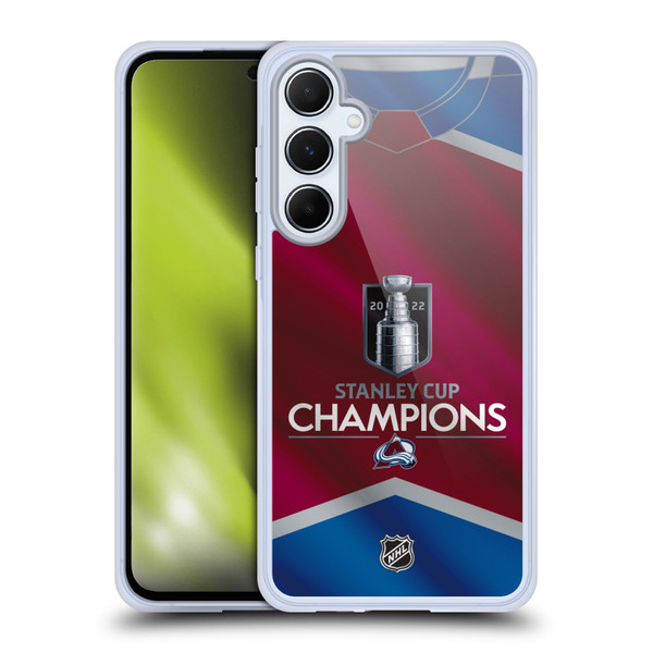 NHL 2022 Stanley Cup Champions Colorado Avalanche Jersey Soft Gel Case for Samsung Galaxy A55 5G