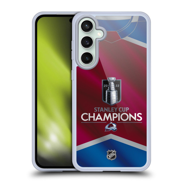 NHL 2022 Stanley Cup Champions Colorado Avalanche Jersey Soft Gel Case for Samsung Galaxy S23 FE 5G