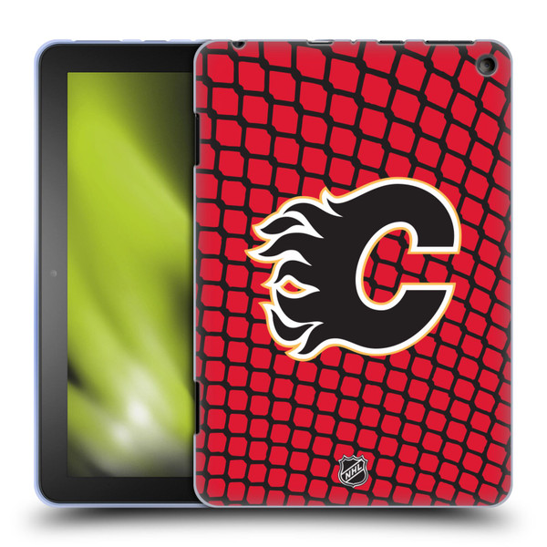 NHL Calgary Flames Net Pattern Soft Gel Case for Amazon Fire HD 8/Fire HD 8 Plus 2020