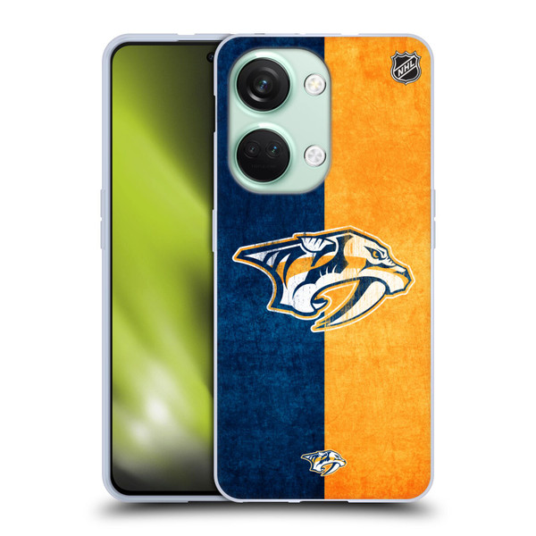 NHL Nashville Predators Half Distressed Soft Gel Case for OnePlus Nord 3 5G