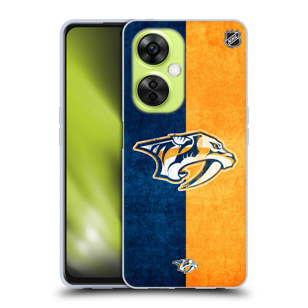 NHL Nashville Predators Half Distressed Soft Gel Case for OnePlus Nord CE 3 Lite 5G