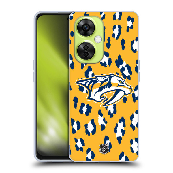 NHL Nashville Predators Leopard Pattern Soft Gel Case for OnePlus Nord CE 3 Lite 5G