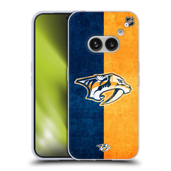 NHL Nashville Predators Half Distressed Soft Gel Case for Nothing Phone (2a)