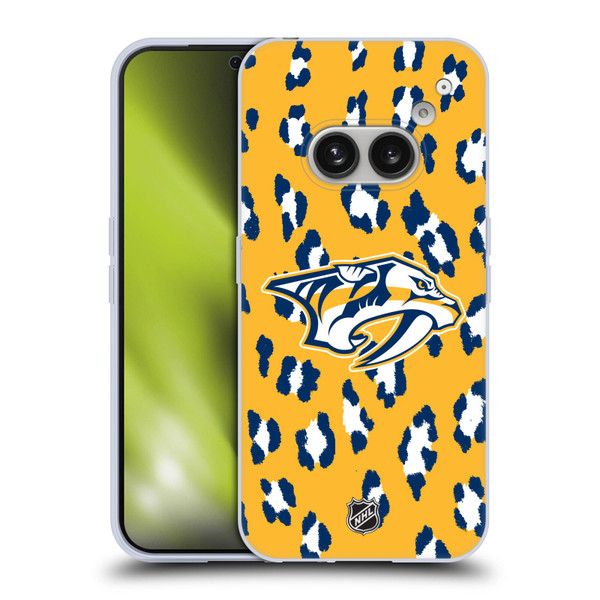 NHL Nashville Predators Leopard Pattern Soft Gel Case for Nothing Phone (2a)