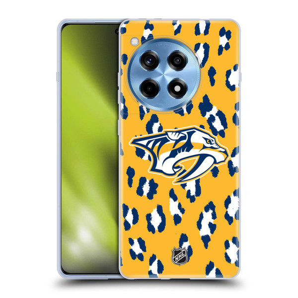 NHL Nashville Predators Leopard Pattern Soft Gel Case for OnePlus 12R