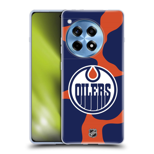 NHL Edmonton Oilers Cow Pattern Soft Gel Case for OnePlus 12R