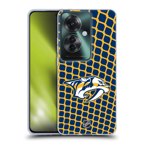 NHL Nashville Predators Net Pattern Soft Gel Case for OPPO Reno11 F 5G / F25 Pro 5G