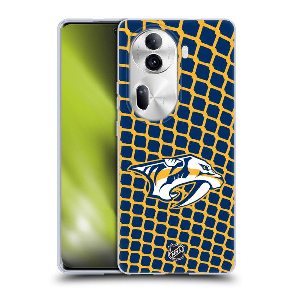 NHL Nashville Predators Net Pattern Soft Gel Case for OPPO Reno11 Pro