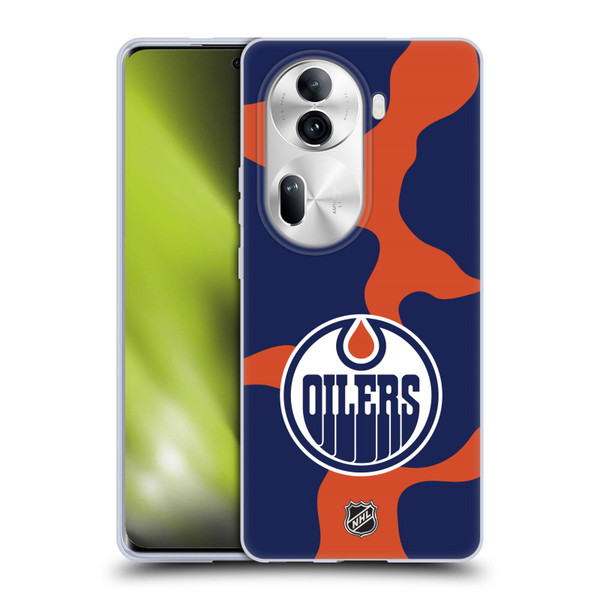 NHL Edmonton Oilers Cow Pattern Soft Gel Case for OPPO Reno11 Pro