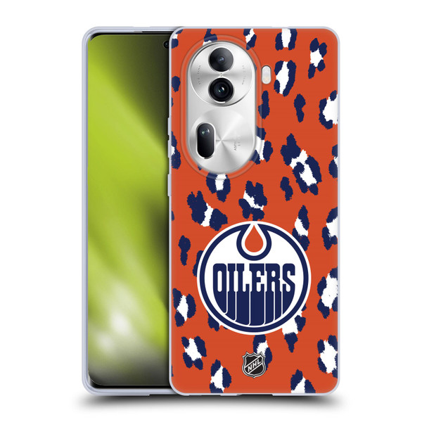 NHL Edmonton Oilers Leopard Pattern Soft Gel Case for OPPO Reno11 Pro