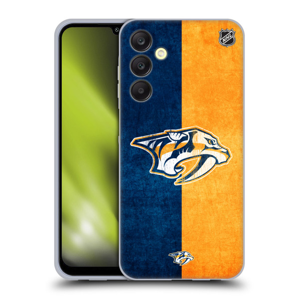 NHL Nashville Predators Half Distressed Soft Gel Case for Samsung Galaxy A25 5G
