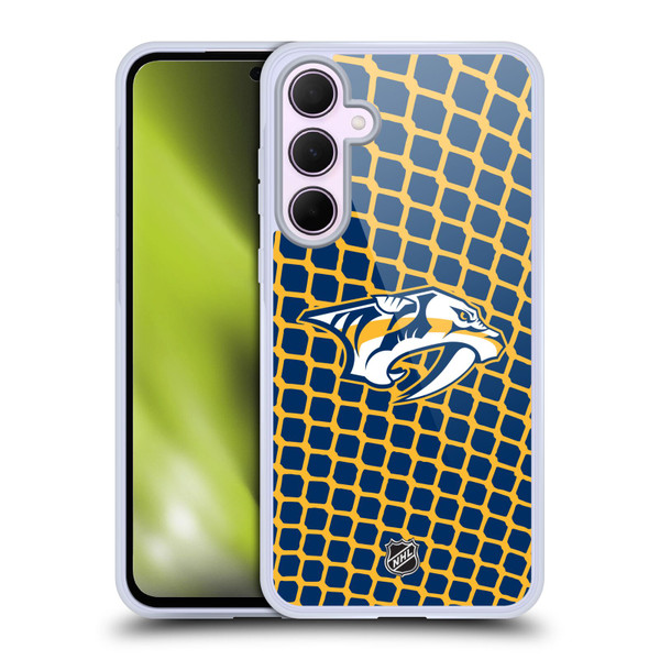 NHL Nashville Predators Net Pattern Soft Gel Case for Samsung Galaxy A35 5G