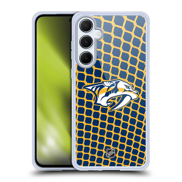 NHL Nashville Predators Net Pattern Soft Gel Case for Samsung Galaxy A55 5G