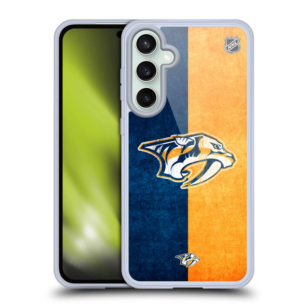 NHL Nashville Predators Half Distressed Soft Gel Case for Samsung Galaxy S23 FE 5G