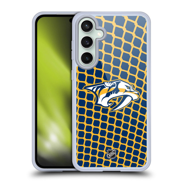 NHL Nashville Predators Net Pattern Soft Gel Case for Samsung Galaxy S23 FE 5G